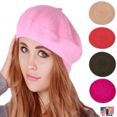 100% Premium Wool Artist Beret Hat Cap Casual Classic Solid Beanie French Mujer  eb-05269687